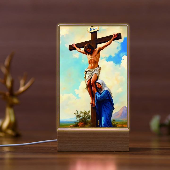 Christianartworkshop Veilleuse religieuse avec icône de Jésus guérissant une scène : Art et beauté naturelle - C - image 2