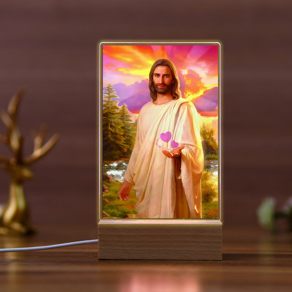 Christianartworkshop Veilleuse religieuse avec icône de Jésus guérissant une scène : Art et beauté naturelle - D - image 3