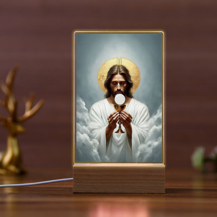 Christianartworkshop Veilleuse religieuse avec icône de Jésus guérissant une scène : Art et beauté naturelle - je - image 8