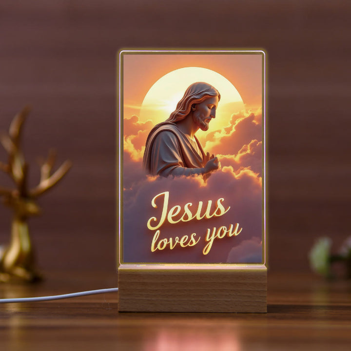 Christianartworkshop Veilleuse religieuse Jésus pour une affection quotidienne : Lumière chaleureuse et message d'amour - UN - image 0