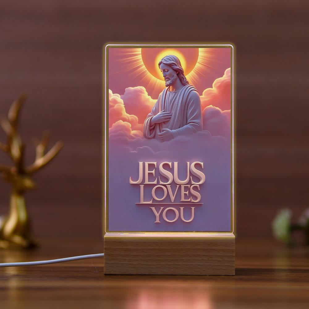 Christianartworkshop Veilleuse religieuse Jésus pour une affection quotidienne : Lumière chaleureuse et message d'amour - F - image 5