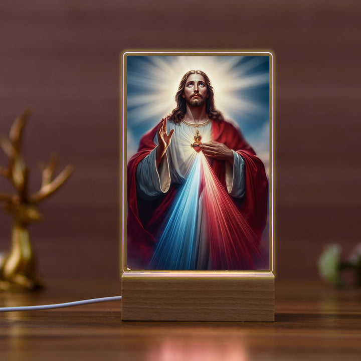 Christianartworkshop Veilleuse religieuse Jésus pour une affection quotidienne : Lumière chaleureuse et message d'amour - G - image 6
