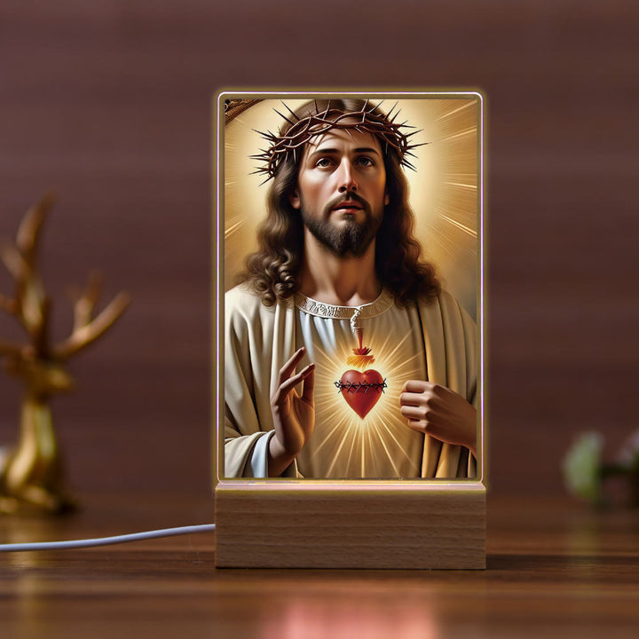 Christianartworkshop Veilleuse religieuse Jésus pour une affection quotidienne : Lumière chaleureuse et message d'amour - H - image 7