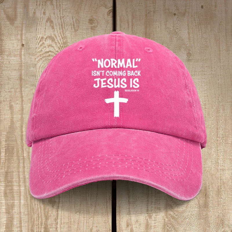 Christianartworkshop Chapeau unisexe en coton délavé et vieilli « Jésus revient » - Fuchsia - image 12