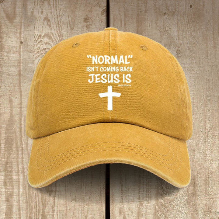 Christianartworkshop Chapeau unisexe en coton délavé et vieilli « Jésus revient » - Jaune - image 14