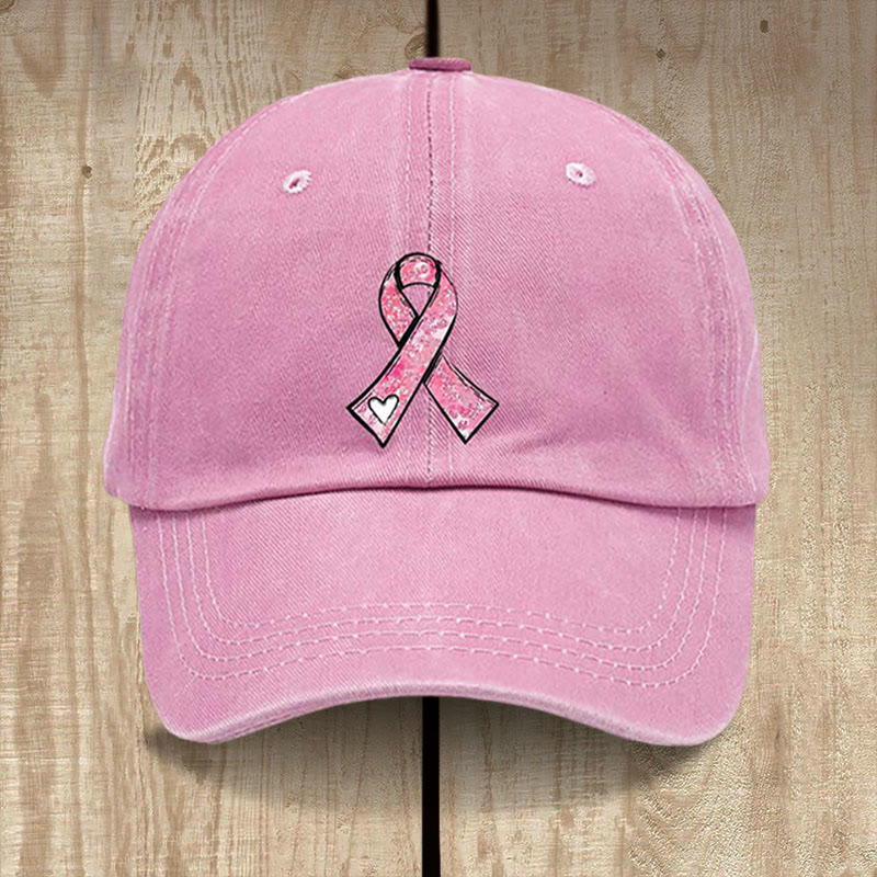 Atelier d'art chrétien - Prières de guérison de Dieu - Chapeau ruban rose : Guerrier de la foi pour la sensibilisation au cancer - Rose - image 0