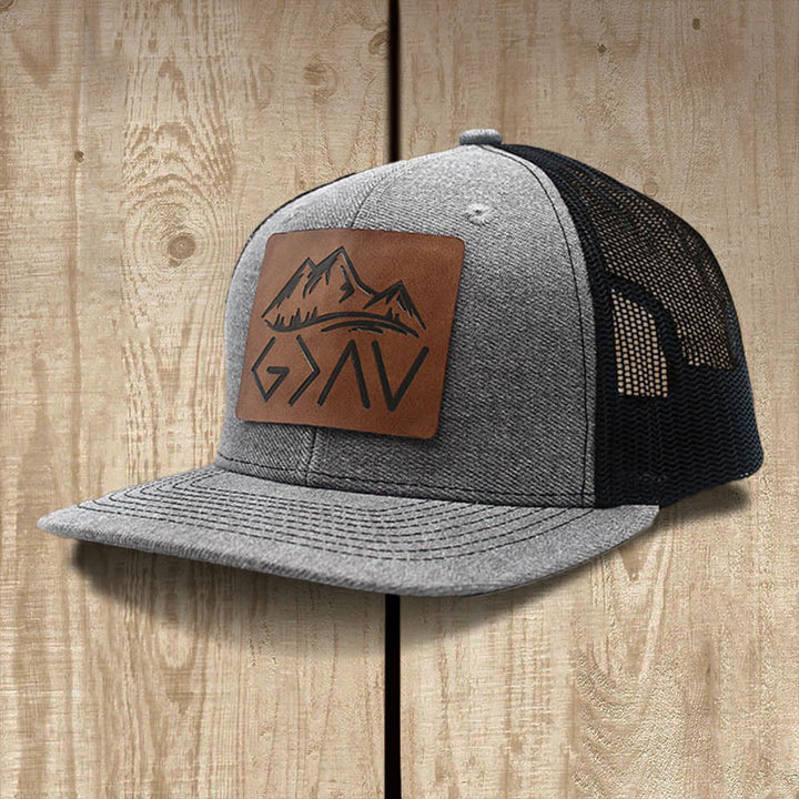 Christianartworkshop Casquette de baseball « Dieu est plus grand que les hauts et les bas » - Maille grise/noire - image 3