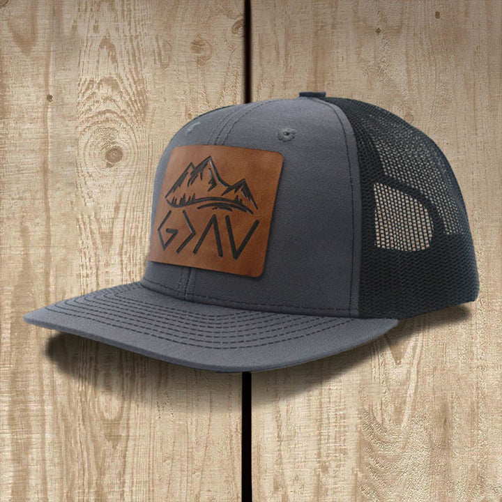 Christianartworkshop Casquette de baseball « Dieu est plus grand que les hauts et les bas » - Maille gris foncé/noir - image 2
