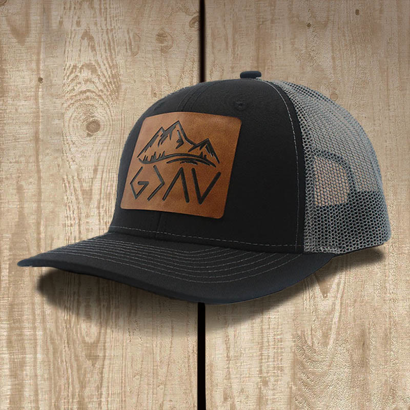 Christianartworkshop Casquette de baseball « Dieu est plus grand que les hauts et les bas » - Maille noire/grise - image 1