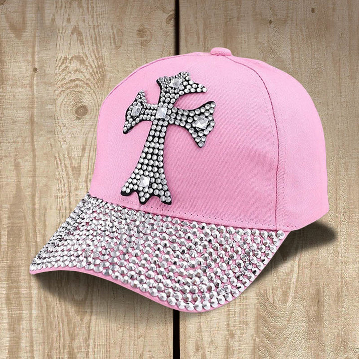 Christianartworkshop Casquette de baseball Faith Sparkles avec croix en cristal pour les adeptes du glamour - Rose - image 4