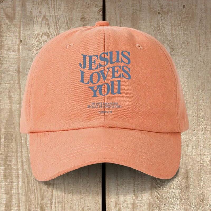 Christianartworkshop Casquette de baseball « Jésus t’aime » pleine de foi : Portez le message de son amour - Orange - image 1