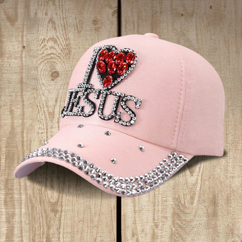 Christianartworkshop Casquette « J’aime Jésus » pour les cœurs dévoués : Rayonnez d’amour pour le Christ - Rose - image 5