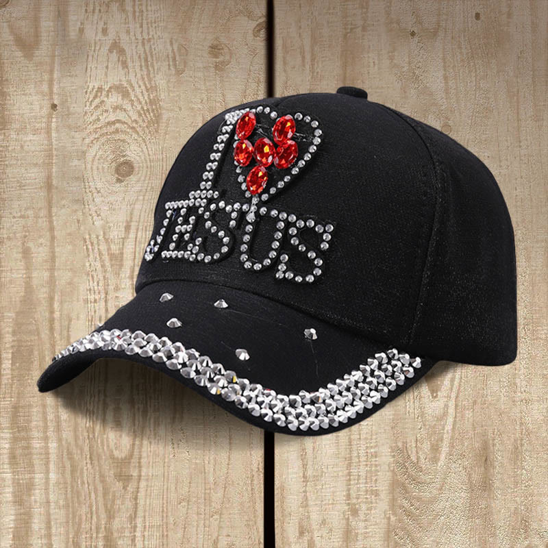 Christianartworkshop Casquette « J’aime Jésus » pour les cœurs dévoués : Rayonnez d’amour pour le Christ - Noir - image 3