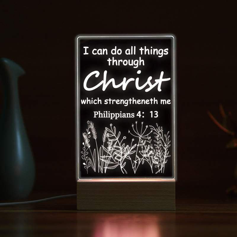 Christianartworkshop Veilleuse Sérénité avec verset biblique spirituel : Promesses divines dans la lumière - D - image 3