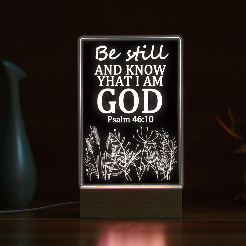 Christianartworkshop Veilleuse Sérénité avec verset biblique spirituel : Promesses divines dans la lumière - B - image 1