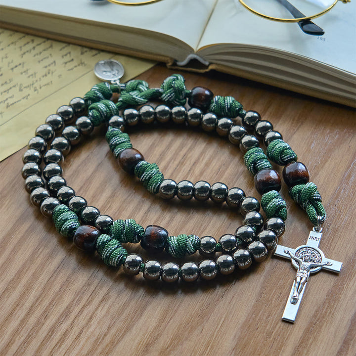 Christianartworkshop Chapelet de bénédiction robuste en paracorde : Protégé par le Saint-Esprit et la Miséricorde divine - image 3