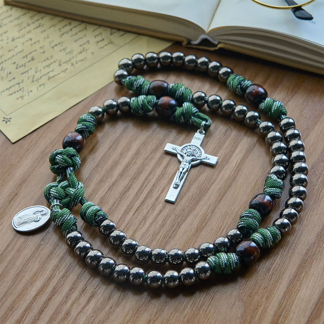 Christianartworkshop Chapelet de bénédiction robuste en paracorde : Protégé par le Saint-Esprit et la Miséricorde divine - image 2