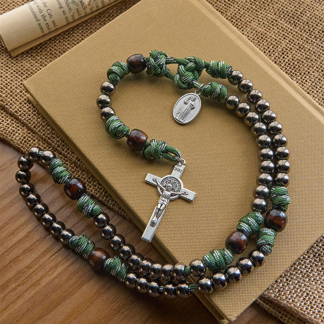 Christianartworkshop Chapelet de bénédiction robuste en paracorde : Protégé par le Saint-Esprit et la Miséricorde divine - image 1