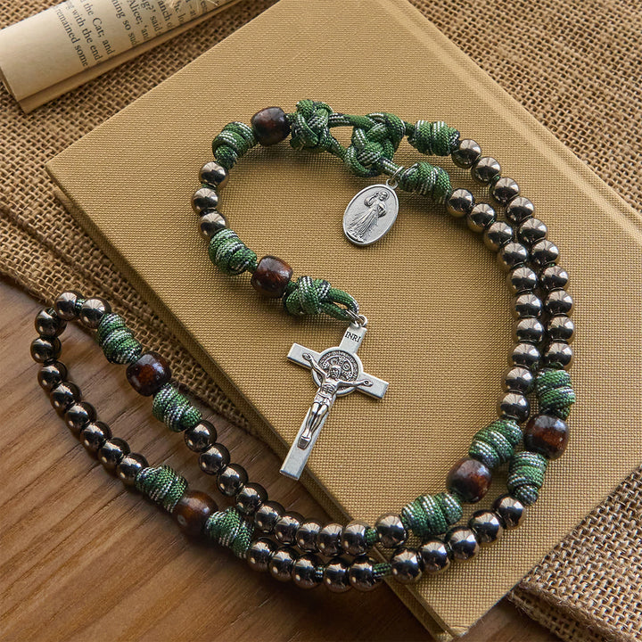 Christianartworkshop Chapelet de bénédiction robuste en paracorde : Protégé par le Saint-Esprit et la Miséricorde divine - image 1