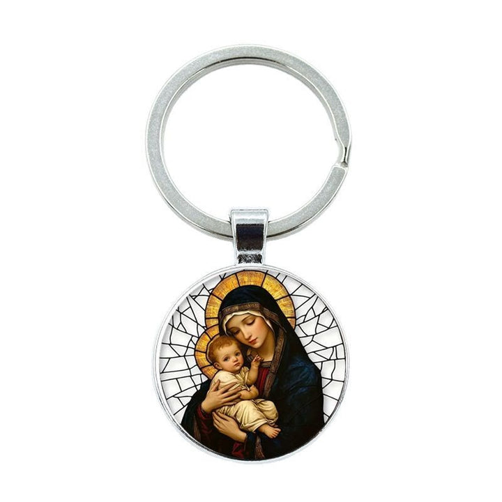 Christianartworkshop Porte-clés Notre-Dame tenant l'Enfant Jésus : Amour maternel divin - image 4