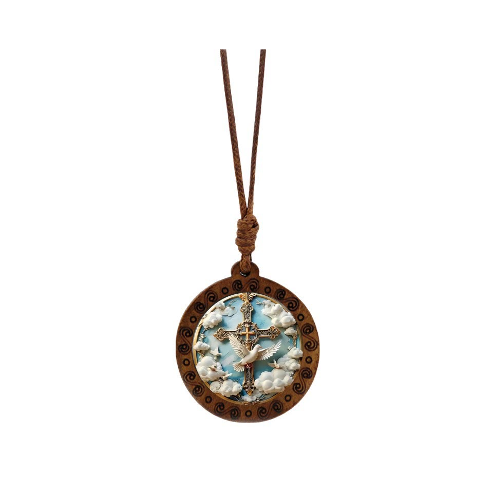 Christianartworkshop Collier Colombe et Croix du Saint-Esprit : une expression visuelle de la foi profonde - image 3