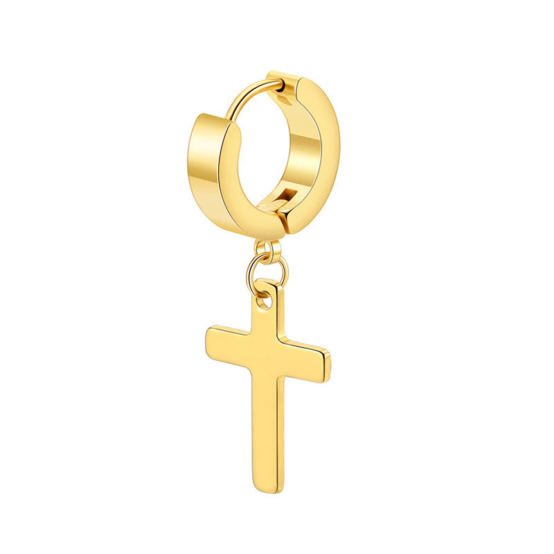 Boucles d'oreilles pendantes croix tendance Christianartworkshop : des bijoux chics et élégants pour tous les jours - Boucle d'oreille - Or - image 3