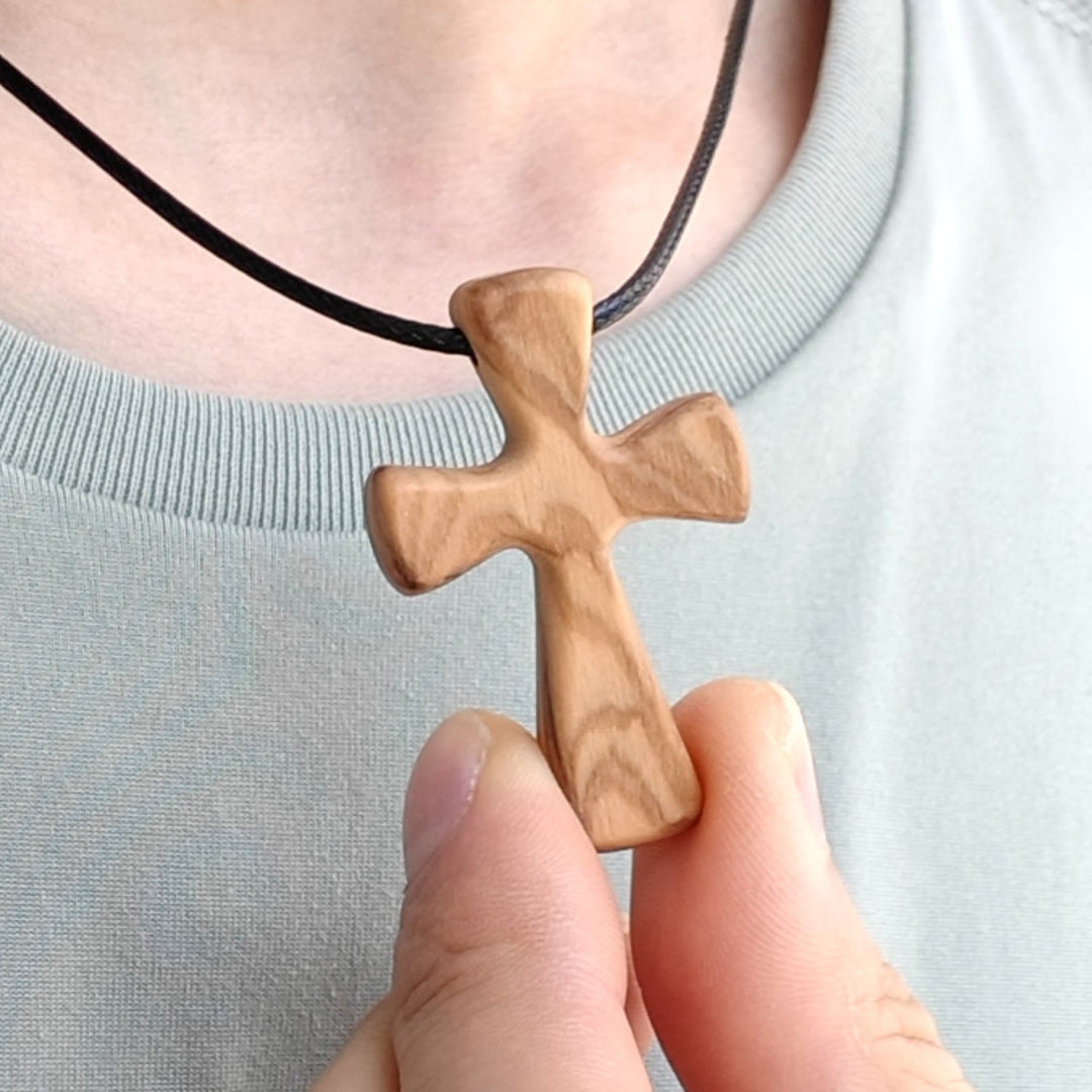 Christianartworkshop Collier pendentif croix en bois : Bijoux de foi chrétienne - Grande taille - image 4