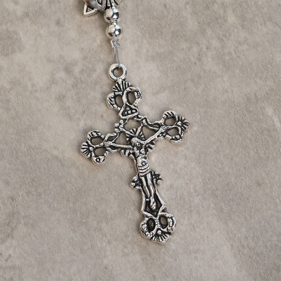 Christianartworkshop Bracelet en quartz orange et blanc avec breloques en acier inoxydable représentant un chat tigré orange, chapelet animalier - image 9