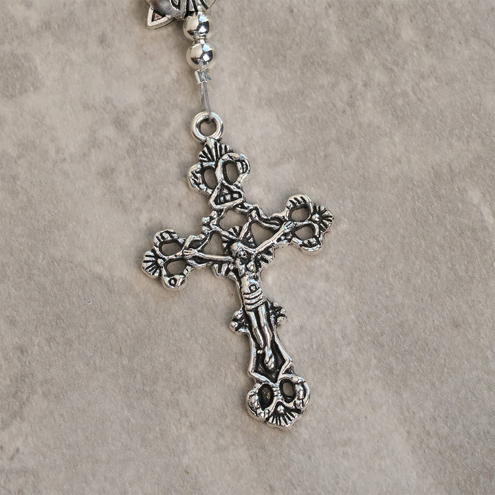 Christianartworkshop Bracelet en quartz orange et blanc avec breloques en acier inoxydable représentant un chat tigré orange, chapelet animalier - image 9