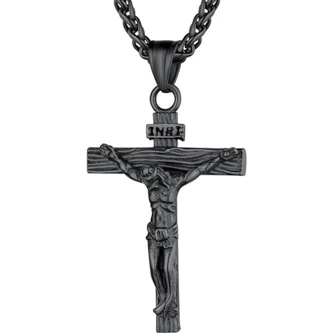 Christianartworkshop Collier pendentif crucifix - Noir - image 6