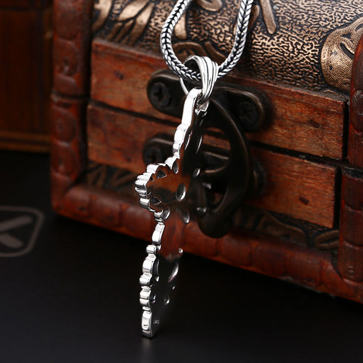 Collier croix classique en argent sterling filigrané avec zircon, signé Christianartworkshop : un symbole profond de foi - image 2