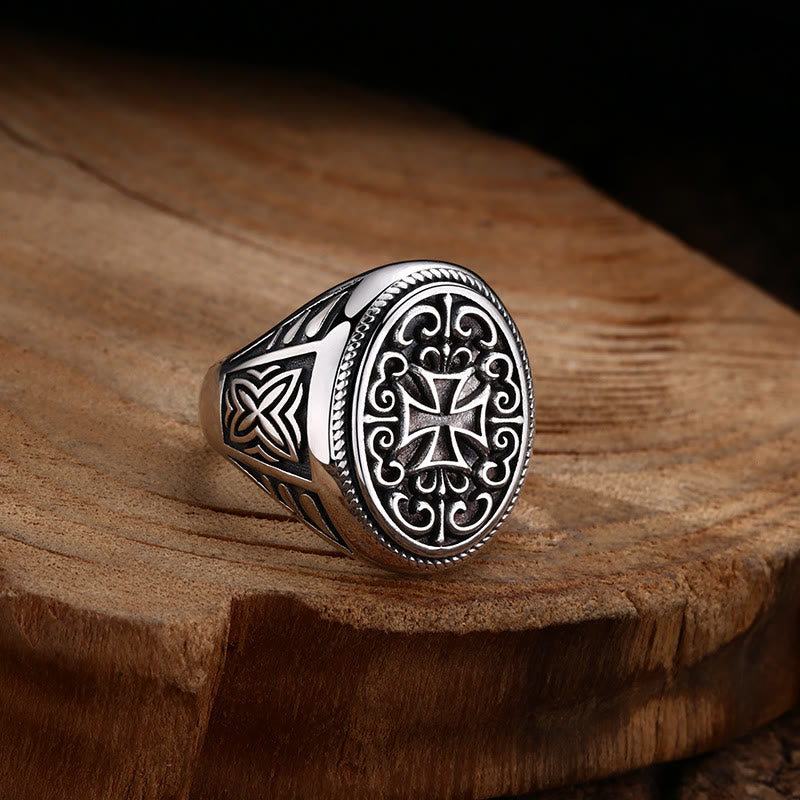 Bague croix artistique en filigrane d'argent de Christianartworkshop : un mélange unique d'art et de foi - Convient aux pointures américaines 7,5 à 10,5 - image 0