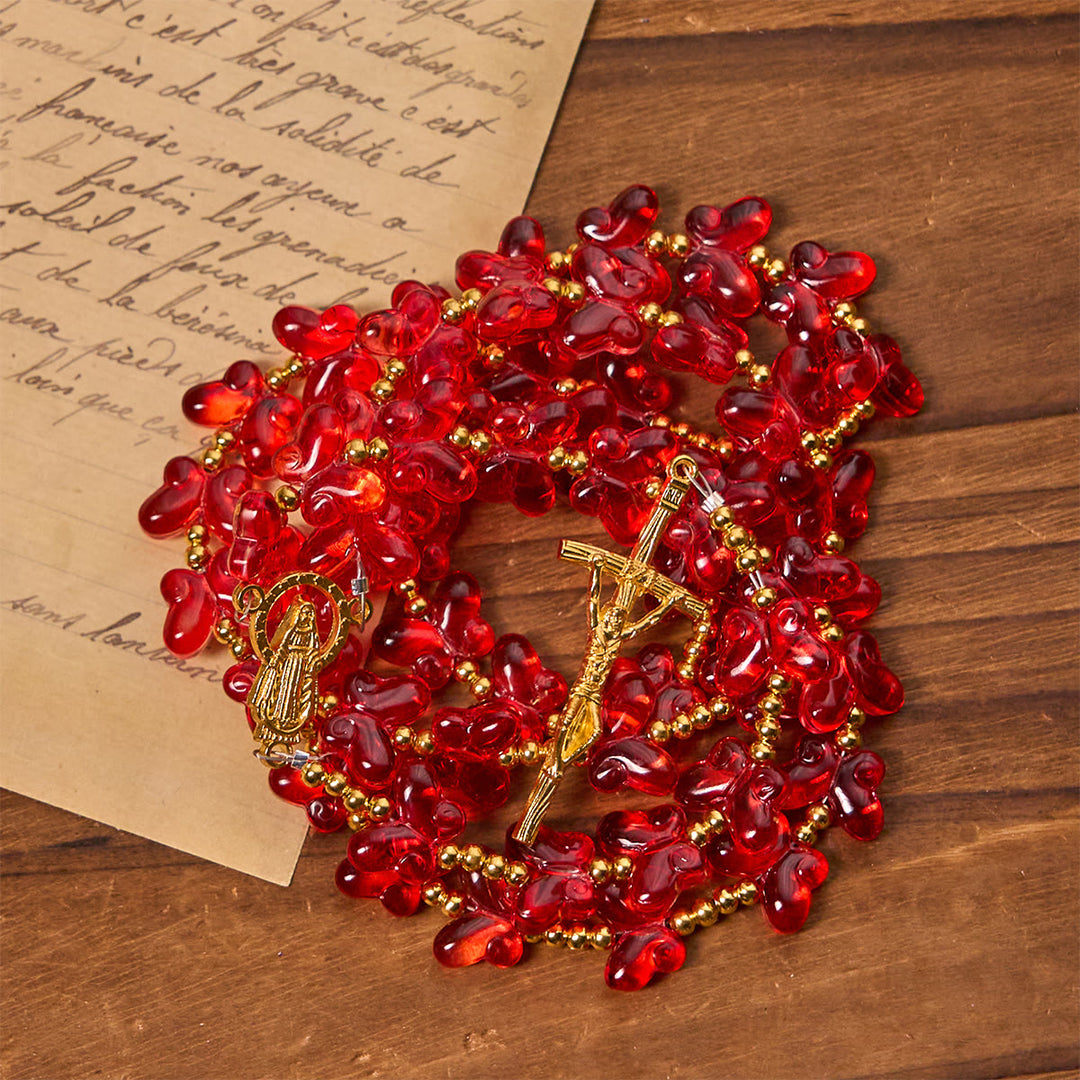 Christianartworkshop Chapelet animalier Notre-Dame de la Grâce avec papillon rouge béni - image 5