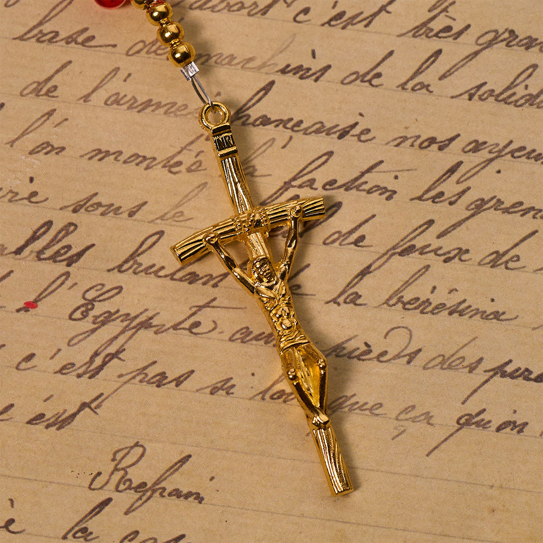 Christianartworkshop Chapelet animalier Notre-Dame de la Grâce avec papillon rouge béni - image 7