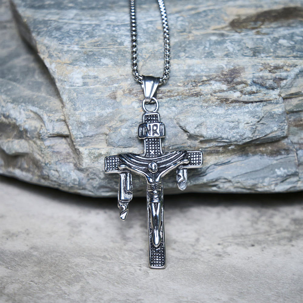 Christianartworkshop Collier croix INRI en argent sterling artistique : un mélange unique d’art et de croyance - image 1