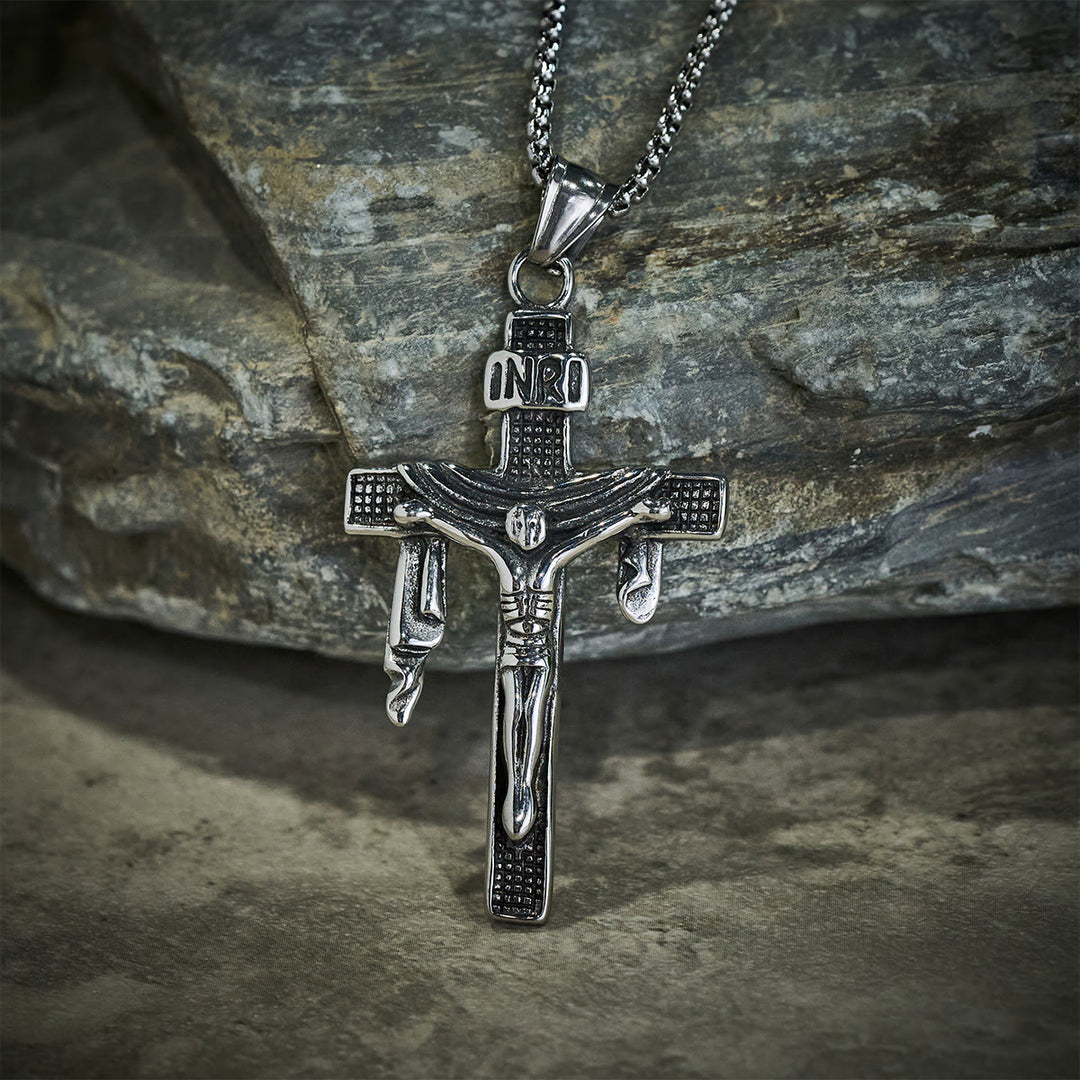 Christianartworkshop Collier croix INRI en argent sterling artistique : un mélange unique d’art et de croyance - image 2
