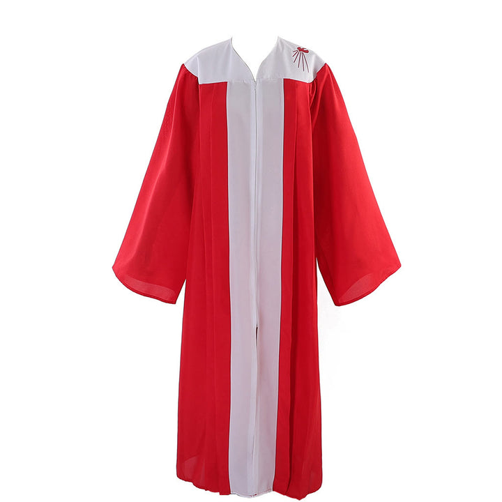 Christianartworkshop Robe cléricale rouge élégante ornée de la colombe du Saint-Esprit : Servez avec foi et lumière - image 3
