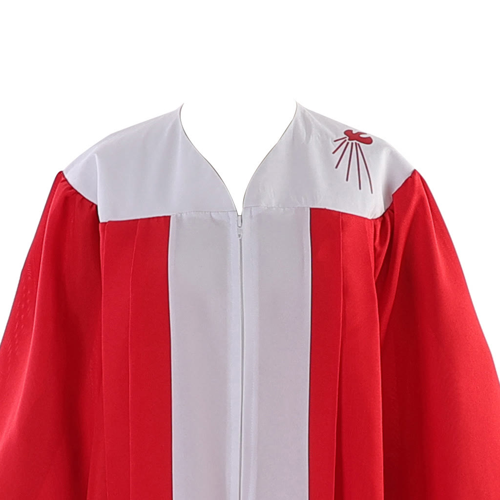 Christianartworkshop Robe cléricale rouge élégante ornée de la colombe du Saint-Esprit : Servez avec foi et lumière - image 7