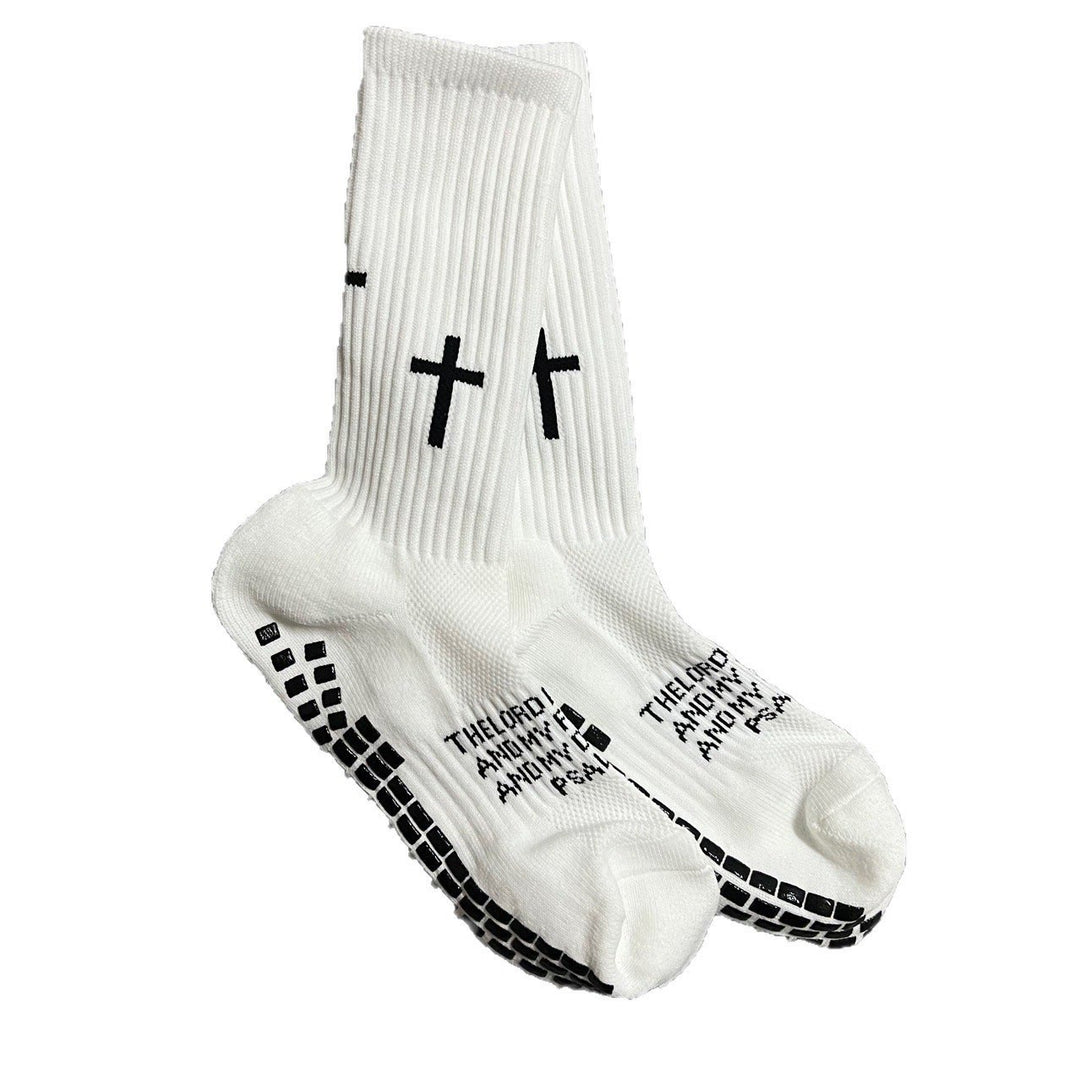 Christianartworkshop Chaussettes de football unisexes à motif biblique : Marchez chaque jour sous la guidance divine - image 7