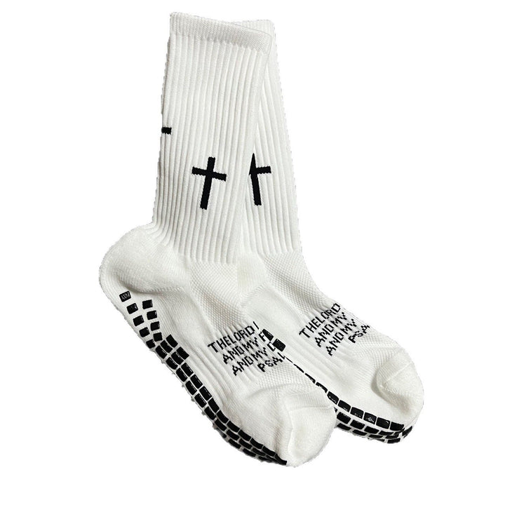 Christianartworkshop Chaussettes de football unisexes à motif biblique : Marchez chaque jour sous la guidance divine - image 7