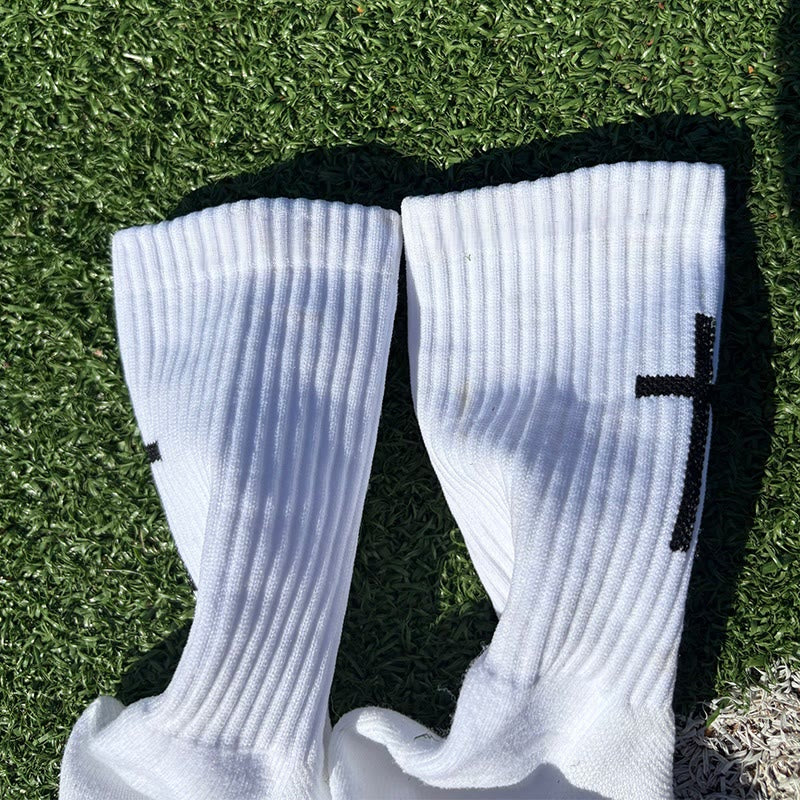 Christianartworkshop Chaussettes de football unisexes à motif biblique : Marchez chaque jour sous la guidance divine - image 4