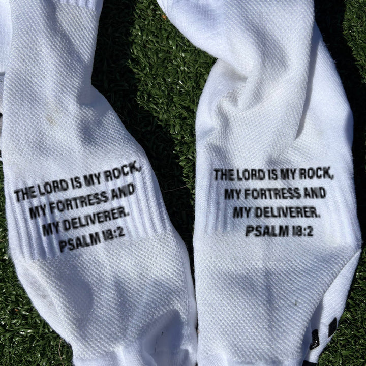 Christianartworkshop Chaussettes de football unisexes à motif biblique : Marchez chaque jour sous la guidance divine - image 5