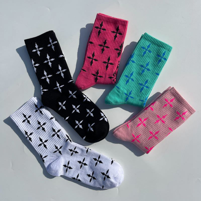 Christianartworkshop Chaussettes unisexes à motif croisé multicolore : Marchez chaque jour sous la guidance divine - image 1