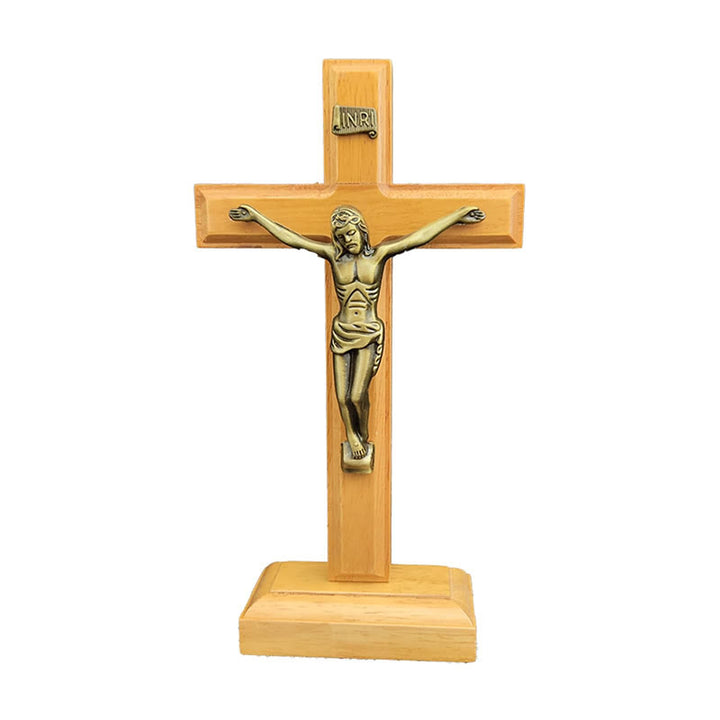 Christianartworkshop Crucifix en bois, ornement de bureau : un emblème intemporel de dévotion - image 4