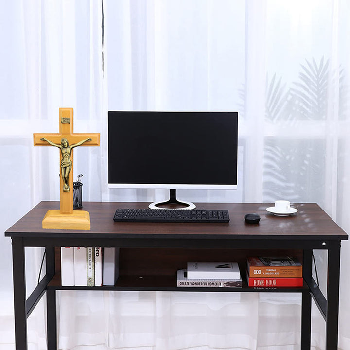 Christianartworkshop Crucifix en bois, ornement de bureau : un emblème intemporel de dévotion - image 2