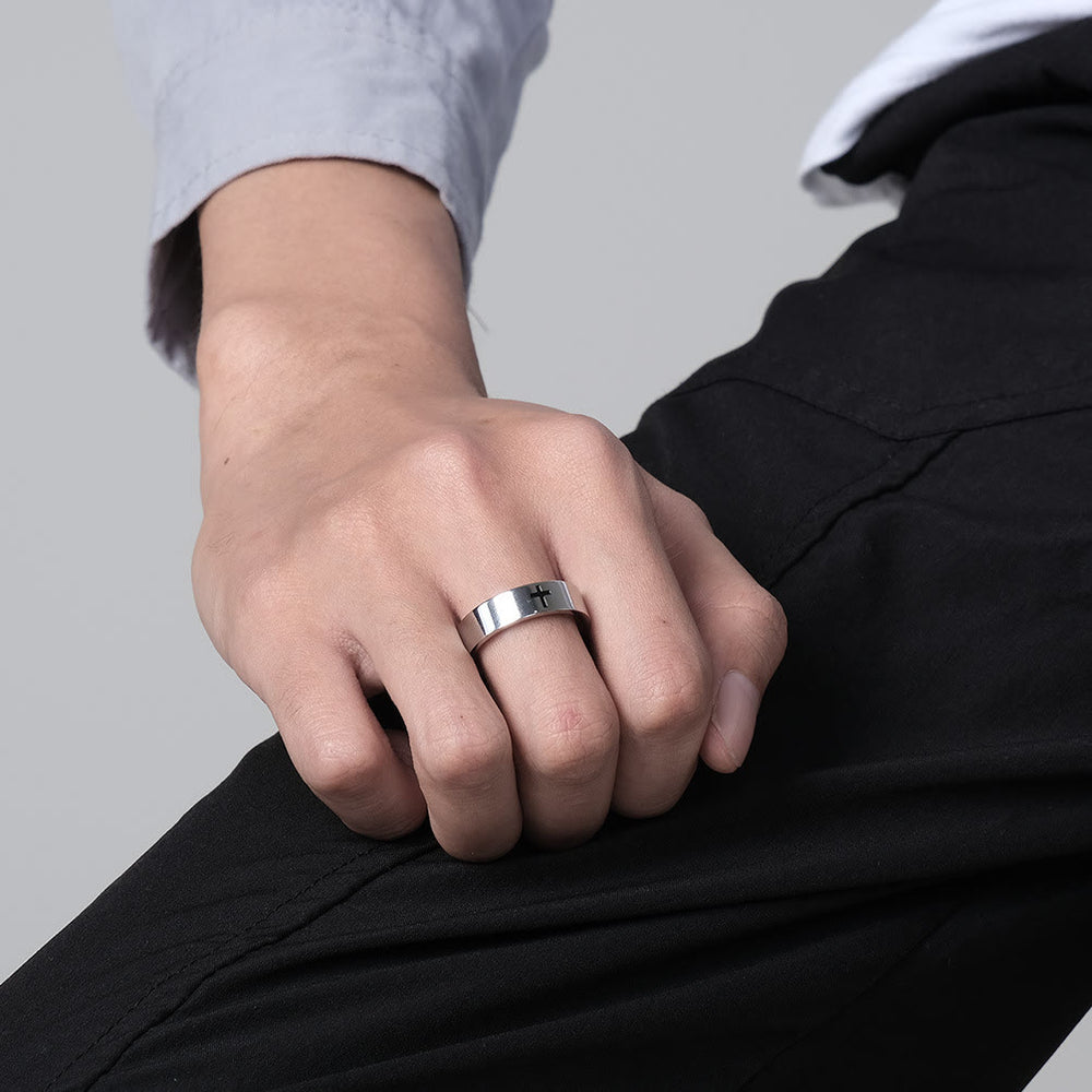 Christianartworkshop Deux - Bagues croix minimalistes colorées : Mode inspirée par la foi - image 1