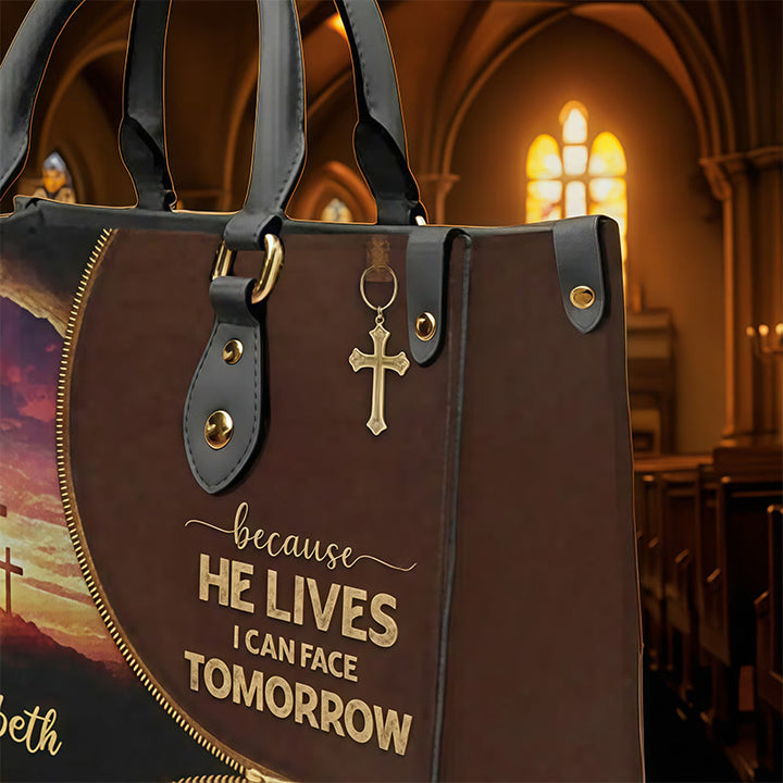Christianartworkshop Sac à main en cuir personnalisé avec rappel quotidien élégant : La foi pour affronter demain - image 3