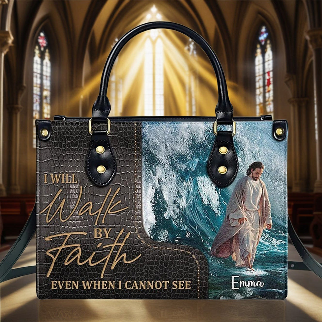 Christianartworkshop Sac à main en cuir personnalisé, orné d'une illustration de Jésus, pour une inspiration spirituelle : Emportez l'inspiration divine avec vous. - XL - Standard (sans personnalisation) - image 0