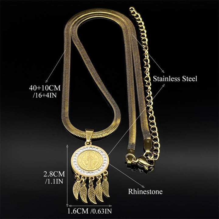 Christianartworkshop Collier pendentif icône de sainte : Bijou artistique orné de zircons - image 8