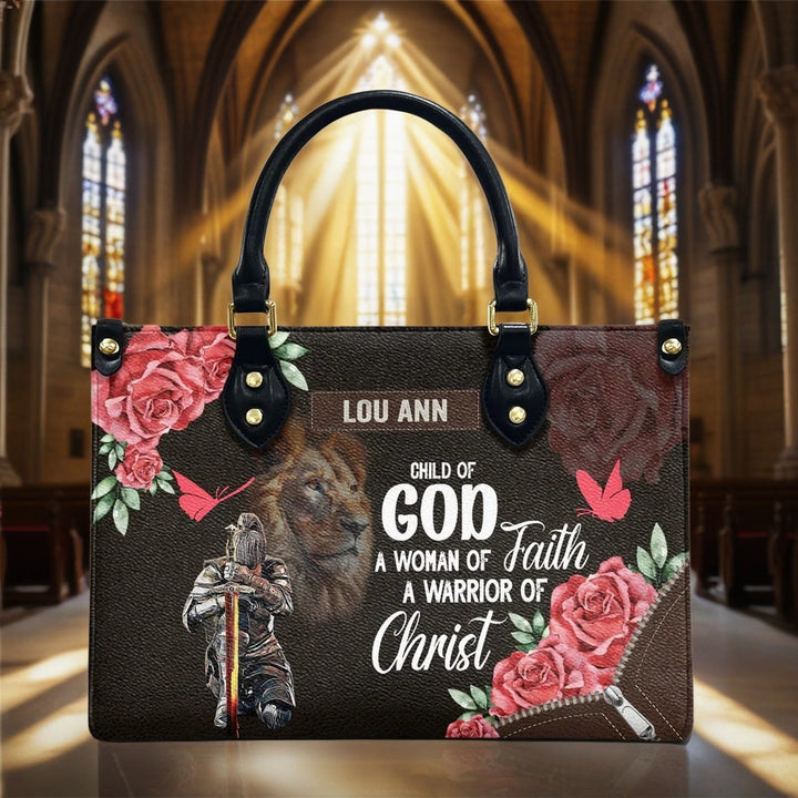 Christianartworkshop Sac à main en cuir personnalisé Lion de Juda avec motif floral guerrier - XL - Standard (sans personnalisation) - image 0